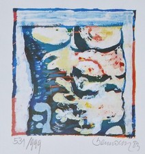 Miguel Berrocal Vie Main Signée 1983 Lufthansa Lithographie Espagnol Sculpteur D