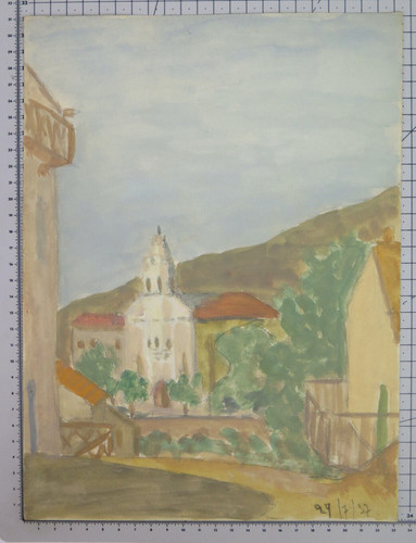 Ancien tableau vue cargèse - ancien,