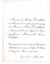 Faire-part Mariage 1886 HECTOR