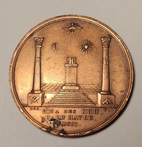 Rare jeton franc - franc-maÇonnerie,