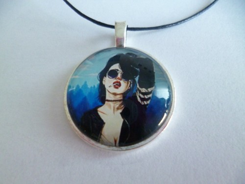 Collier argent cabochon - collier,