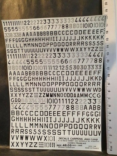 Decals lettres chiffres - decals,