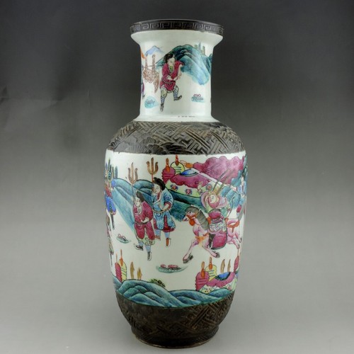 Ancien vase chinois decor des - chinois,