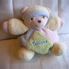 Doudou Ours Takinou -  Rose Bleu Vert