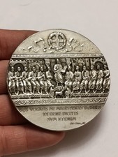 Médaille Papale Bronze Argenté Pius XI Pont Max Religion Église  124,1 g - 68 mm