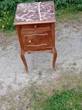 Chevet ancien bois marbre - chevet,
