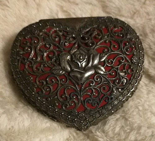 Vintage boîte cœur - boîte, bijoux
