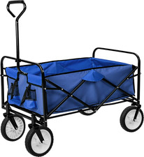 Chariot de Transport Pliable et Étanche 80kg - Jardin, Camping, Courses, Plage