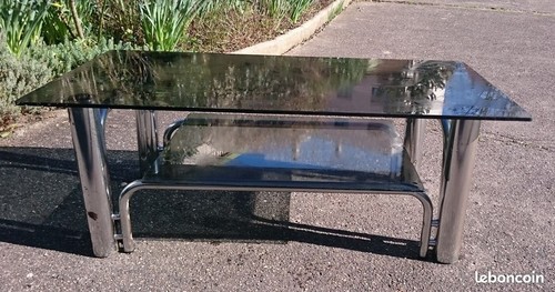 Table basse vintage acier - table,