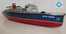 Jouet ancien mécanique Paquebot United States Masudaya MT Japan tôle vintage 60'