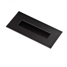 Bouton de meuble encastrable forme cuvette Rectangular - 155 x 73 mm - noir mat