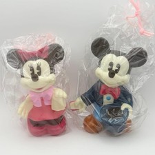 Tirelire vintage Takeuchi Mickey & Minnie Mouse inutilisée avec boîte