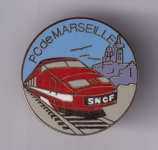 RARE PINS PIN'S .. TRAIN RAILWAYS SNCF TGV SUD LOCOMOTIVE PC MARSEILLE 13 ~GB