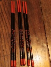  3 Paires de Baguettes Chinoise en bois laqué  Coiffure . Ancienne