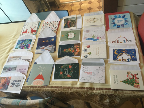 Lot cartes voeux avec - de, 20