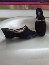 PANTOUFLE CHAUSSURE CHAUSSON FEMME NOIR & DORE T 36 NEUVE