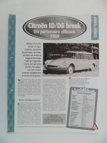 Carte fiche auto - fiche, id/ds