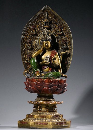 Old copper painting gilt - old,
