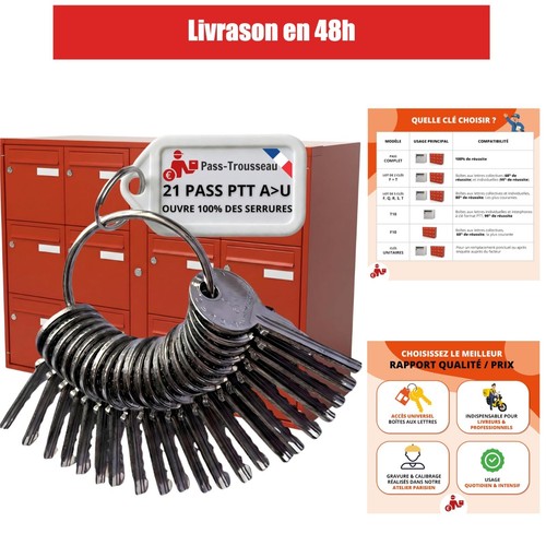 Trousseau clés pass ptt - 21,