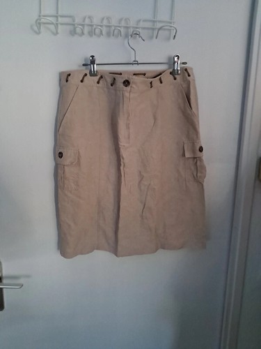 Jupe coton beige antonelle - jupe,