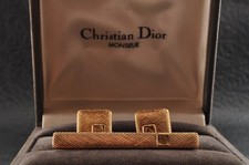 Boutons de manchette style vintage couleur or "Christian Dior" boîte de...
