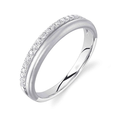 14k blanc diamant bande - 14k,