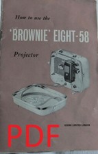 Instructions Ciné Projecteur Kodak " Brownie " EIGHT-58 8mm - Messagerie / CD
