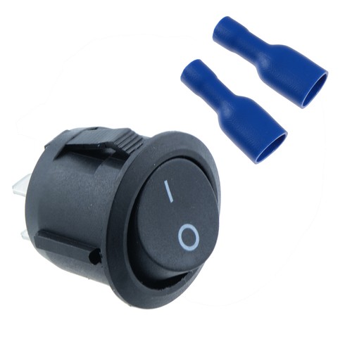 Interrupteur bascule rond noir - rond,