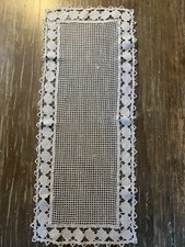 Ancien Chemin De Table Crochet Écru Déco Shabby Campagne Vintage