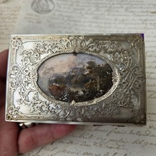 Carnet de Bal Nacre Argent Milieu XIXè Décor Peint Fixé Sous Verre Napoléon III