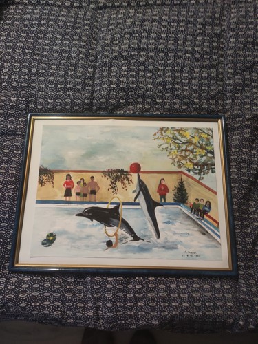 Tableau ancien animaux - tableau, a