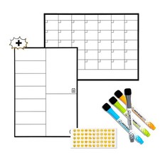 SB PACK Calendrier Magnétique Mensuel Pour Frigo A4 + Tableau Magnetique Hebd...