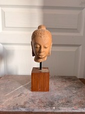 Ancien Tête BOUDDHA Gupta Buddha Reproduction Atelier Moulage Louvre