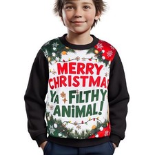 Pull Noir De Noël Pour Enfants Filles Garçons Ya Filthy Animal