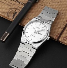 Montre à quartz homme acier, horloge décontractée casual homme femme