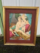 Tableau femme nue, déesse entourée putti et de colombes dans le gout du XVIII