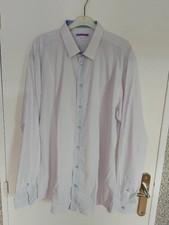 Chemise ajustée blanche à rayures bleues Coton Doux taille 43
