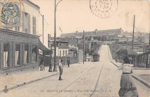 Old postcard gentilly rue - postcard, /