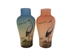 2 vases miniatures signés signature H.Martin probable Alsace Strasbourg cigognes