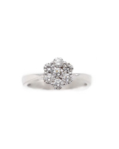 Bague fleur diamants 70ct en - bague,