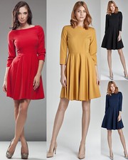 Robe patineuse ajustée évasée - Nife S19 - 4 coloris - 34 36 38 40 42 44