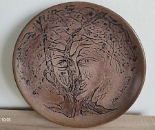 JEAN  MARAIS , Assiette En Céramique Émaillée Vallauris à Décore  Arbre Visage 