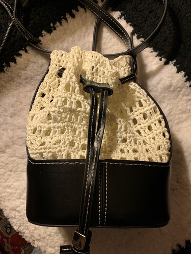 Sac seau crochet - raphia, fait