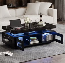 Table basse salon full noir - salon,