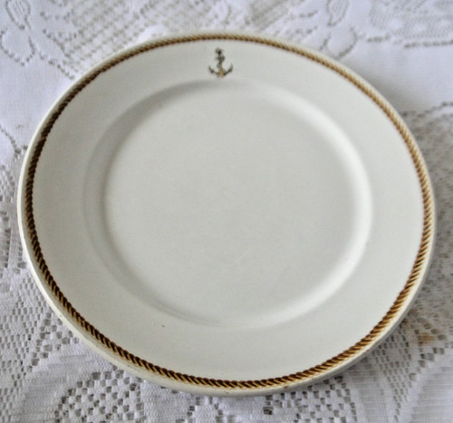 Assiette plate ancre - , corde