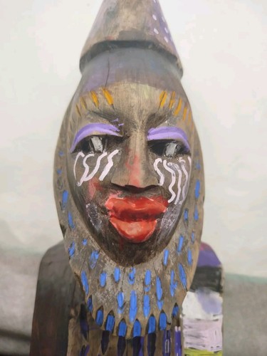 Statue buste africain - africain, bois