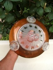 ancien lustre suspension tulipe coupelle signé EZAN france art déco