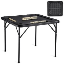 VEVOR Table de Mahjong pour 4 Joueurs Table de Jeu de Cartes Dominos Pliante