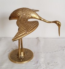 Oiseau en laiton doré , grue, héron , ibis , antique français
