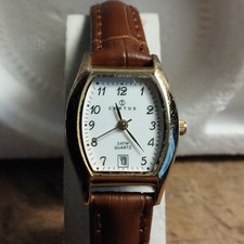 Montre CERTUS femme vintage quartz pile incluse bracelet en cuir neuf dateur